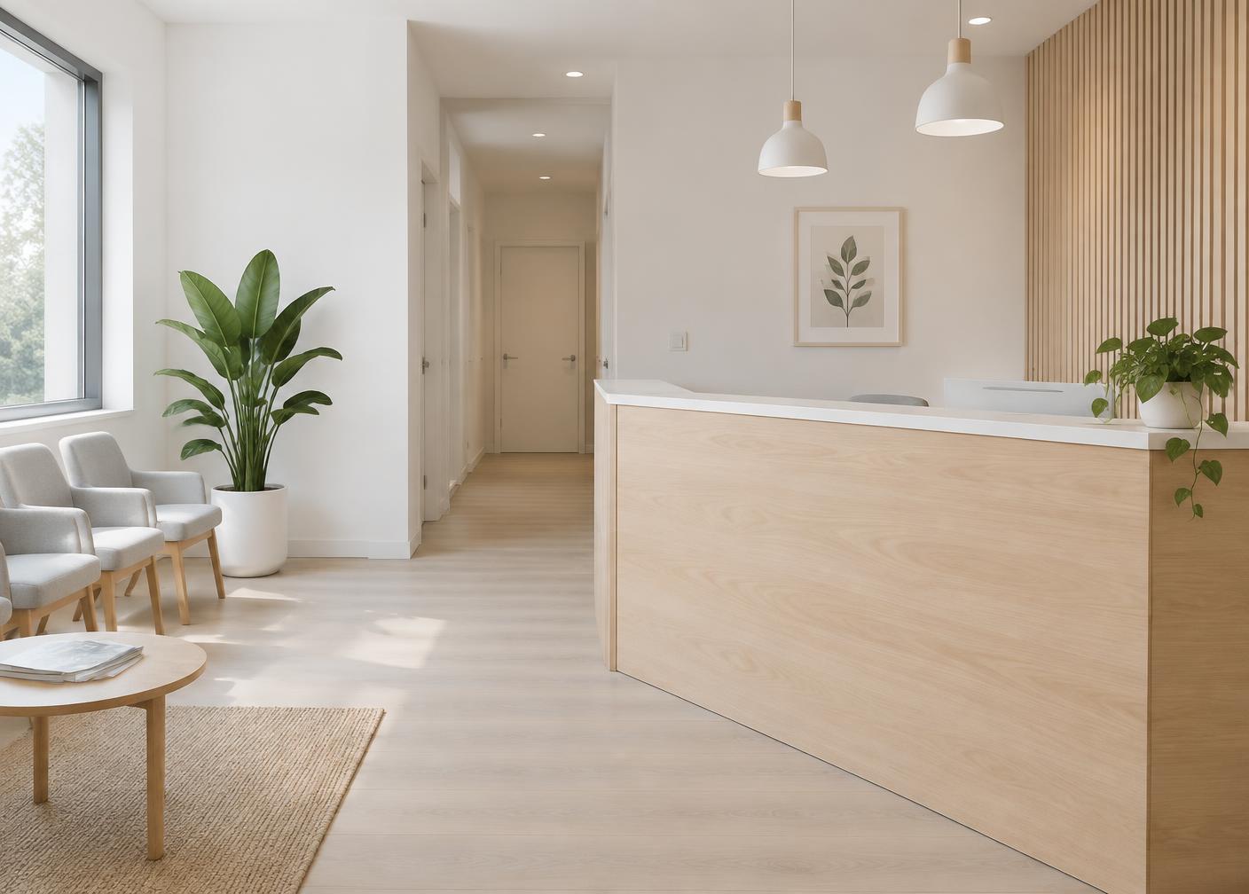 Lys og ryddelig klinikreception